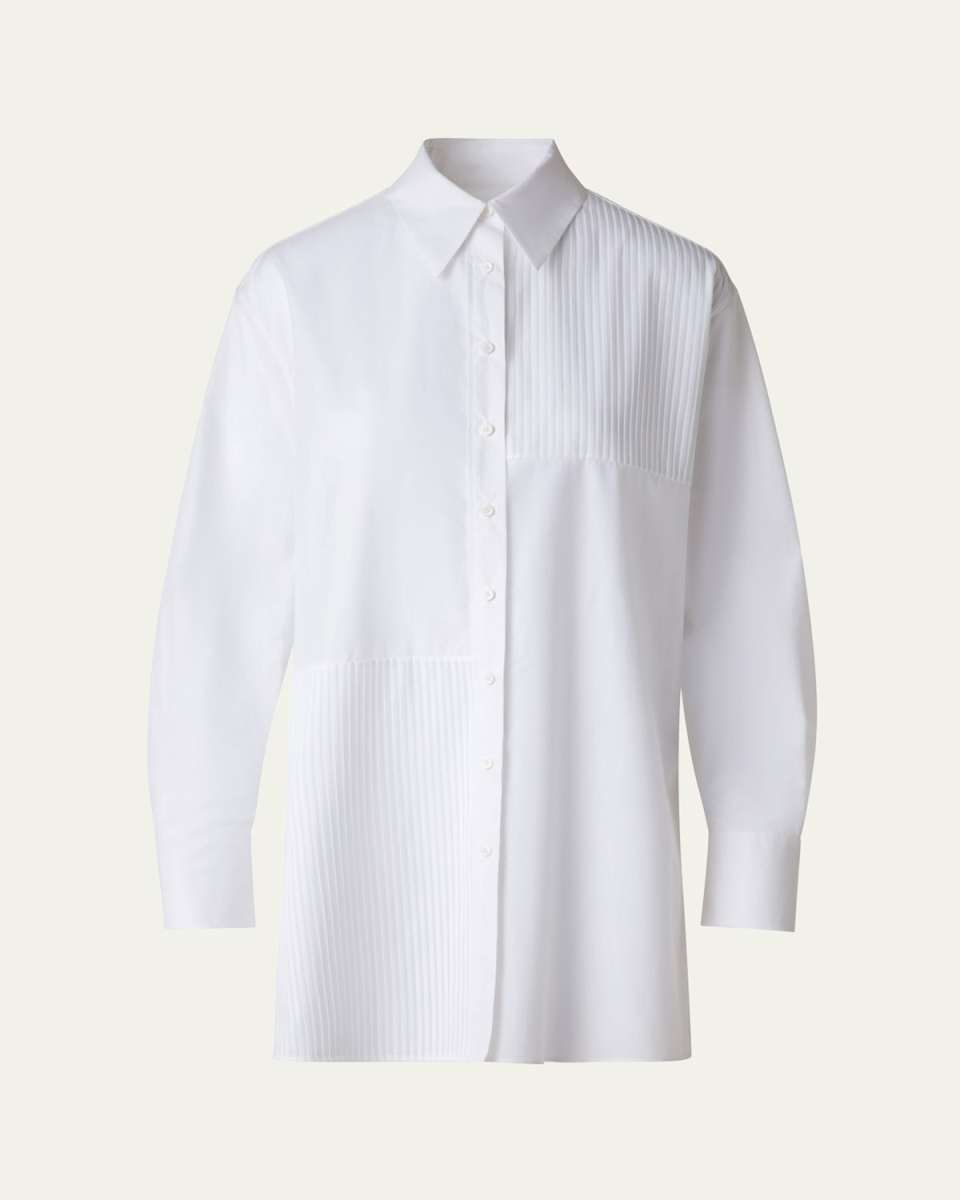 Textured Cotton Voile Oversized Shirt